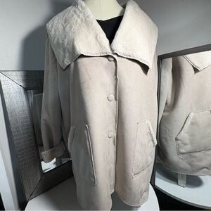 Signature collection 3X woman's fauxans faux fur and suede winter coat